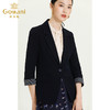 乔万尼新款经典款收腰短款黑色拼接气质款职业装正装西装ES3B571 商品缩略图1