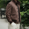 Takisada 日本进口梭织麂皮绒深棕色A1飞行员夹克 商品缩略图3