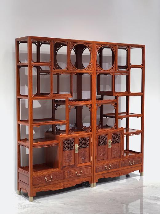 红桥红  家具严选  缅甸花梨（大果紫檀）  【200福庆有余 博古架】 商品图2