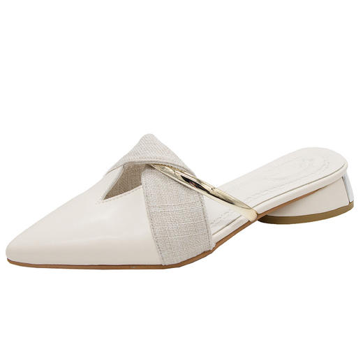 MNH-msl-518尖头凉鞋新款夏粗跟包头外穿韩版低跟鞋 商品图4