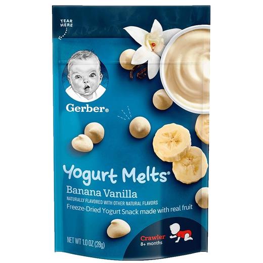 美国进口嘉宝gerber嘉宝3段辅食香蕉香草酸奶溶豆8个月以上28g/袋
