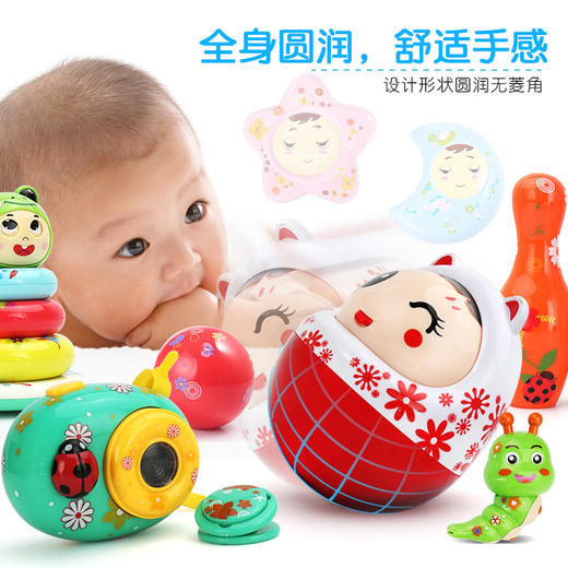 新生婴儿玩具0-3-6-12个月岁益智早教磨牙咬手摇铃铛宝宝手拍拍鼓 商品图2