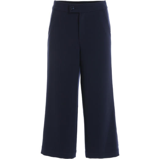 乔万尼新款阔腿裤蓝色休闲气质百搭舒适显瘦七分裤子ES3F523 商品图4