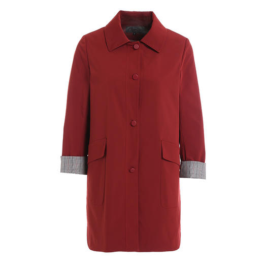 乔万尼新款红色风衣拼接色H版型遮肉显瘦气质时尚外套ES3A569 商品图4