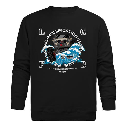 自有基地个性越野车浪花图案秋冬圆领套头卫衣打底衫 NMT-1199 商品图3