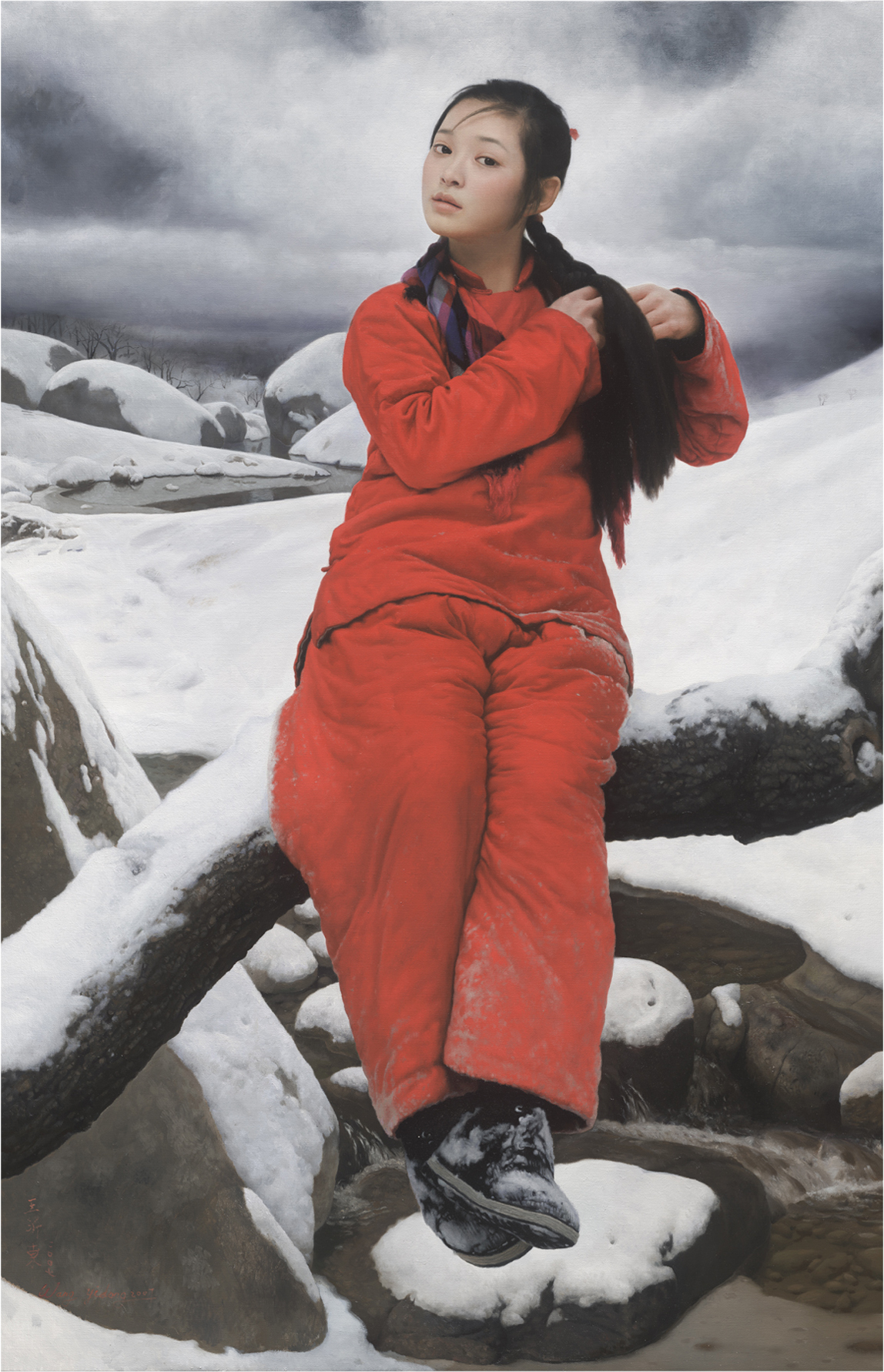 王沂东限量签名版画——约会春天