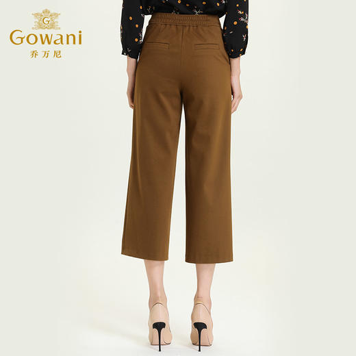 乔万尼新款阔腿裤后腰橡筋显瘦休闲气质舒适百搭七分裤子ES3F522 商品图3