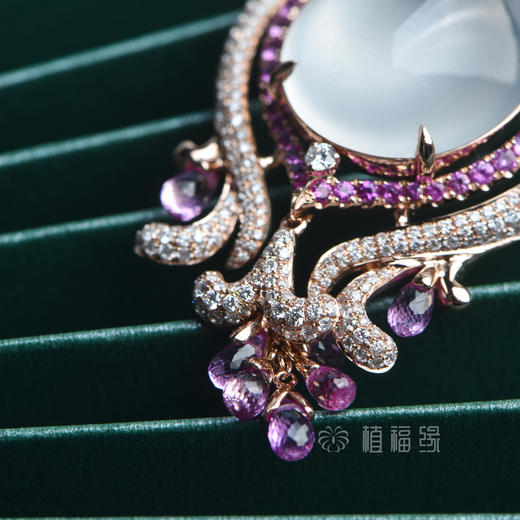 【如意花开】白翡蛋面坠-gz12005052