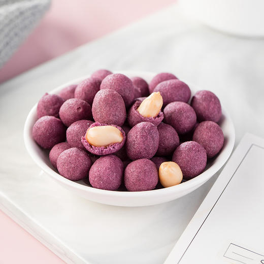 【刻凡紫薯花生休闲零食128g袋、3袋】充饥夜宵小吃炒货花生米怀旧小零食 商品图2