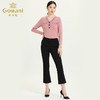 乔万尼新款裤子微喇前开叉修身显瘦显高橡筋高弹休闲九分裤ES3F507 商品缩略图3