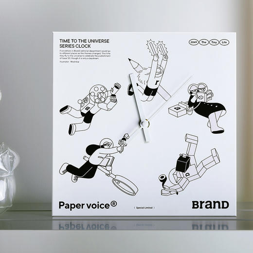 BranD × paper voicer 限定联名款  环保个性艺术时钟 简约风挂钟 商品图4