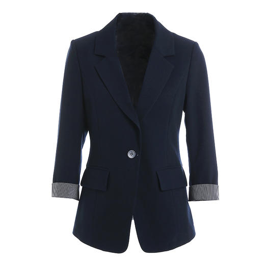 乔万尼新款经典款收腰短款黑色拼接气质款职业装正装西装ES3B571 商品图4