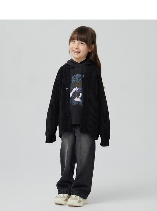 江南布衣童装印花连帽卫衣儿童1k8e10190