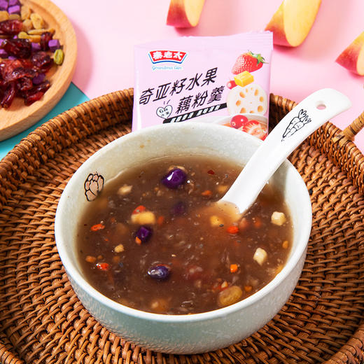 秦老太 冲泡即食红枣银耳莲子奇亚籽藕粉羹低蛋白食品490g有效期至10月 商品图2
