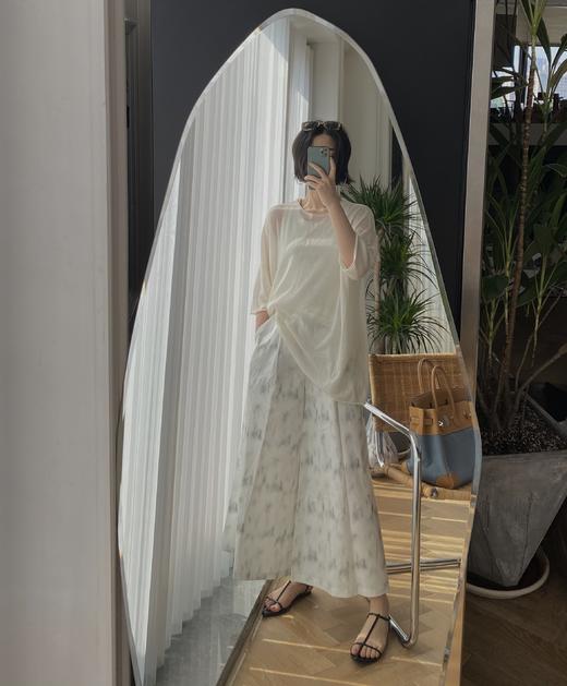 HIDEMI "我们做印花"无尽夏 印花长绒棉简约衬衫套装 短袖衬衫/短裤/阔腿九分裤 商品图8