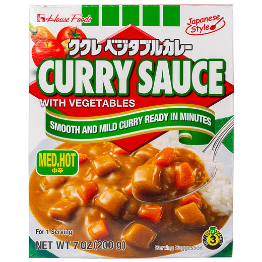 日本进口好侍蔬菜风味咖喱酱200g/盒 商品图0