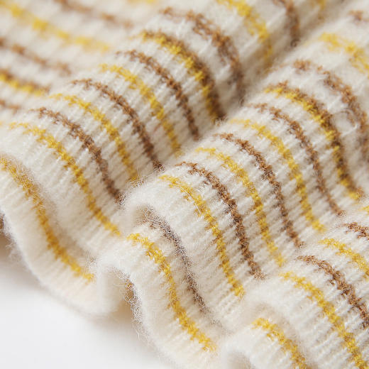 METTE羊绒世家童装女2020秋新品中大童女宝圆领条纹100%山羊绒衫 商品图3