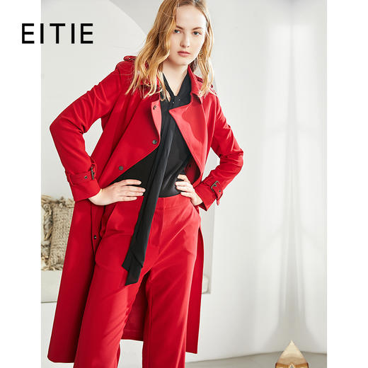 EITIE爱特爱秋季新款时尚洋气大气通勤百搭显瘦风衣外套女长6004711 商品图7