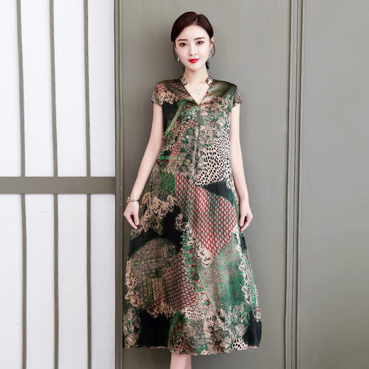 XYX-1280贵夫人2020夏新款气质显瘦豹纹中年阔太太大码女装 商品图1