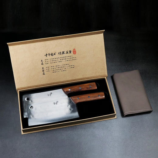 拿铁铁器 | 合手菜刀 中华家刀两件套 手工锻打S1文武双刀家用厨房切片刀砍骨刀 商品图8