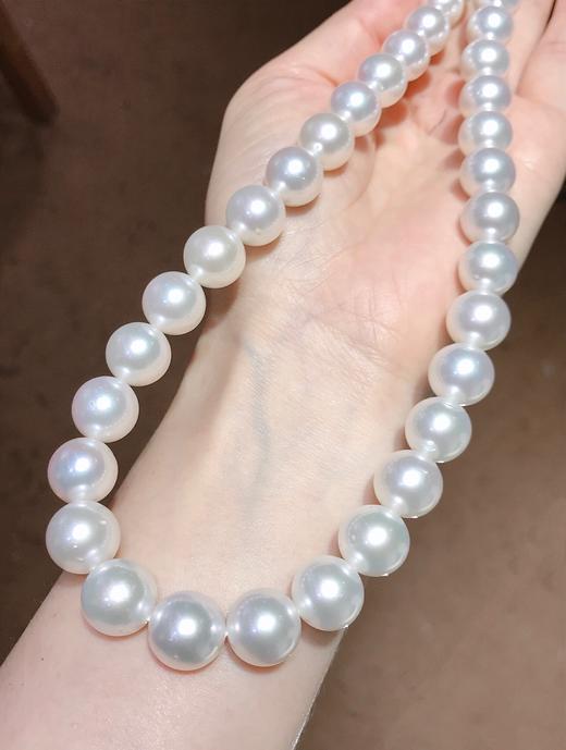 澳白海水珠链特惠1013mm正圆微瑕整体不错珠光感十足配证书配礼盒一条