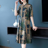 AHM-589新品阔太太复古印花时尚气质高端大牌时尚连衣裙 商品缩略图1