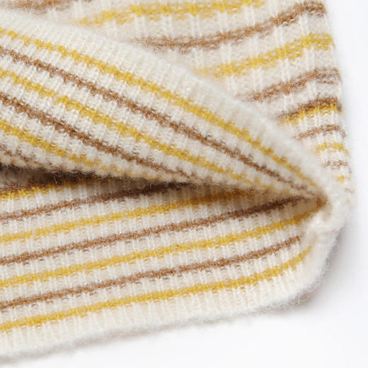 METTE羊绒世家童装女2020秋新品中大童女宝圆领条纹100%山羊绒衫 商品图4