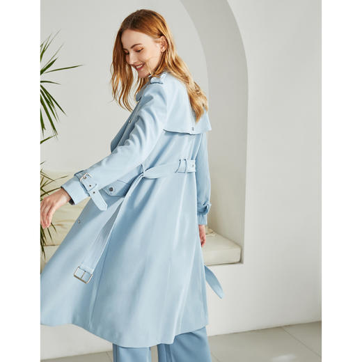 EITIE爱特爱秋季新款时尚洋气大气通勤百搭显瘦风衣外套女长6004711 商品图6