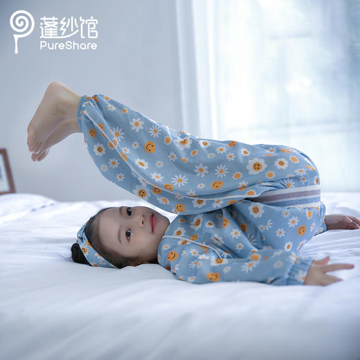pureshare女童居家服套装4件套年秋款家居服保暖休闲可爱-秋日花卉四件套 商品图4