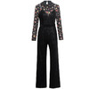 DLQ- A2678新款时尚蕾丝绣花长袖上衣丝绒长裤背带裤两件套WW 商品缩略图3