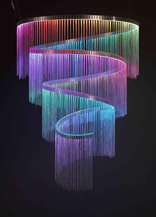 七彩螺旋流苏灯