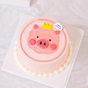 手绘猪猪女孩🐷奶油蛋糕
