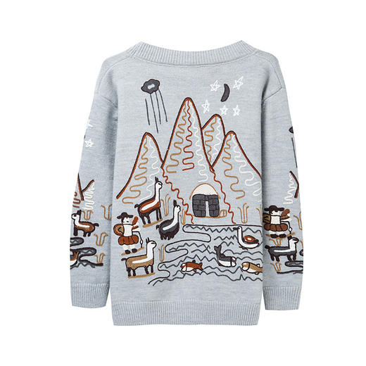 FCY-FQ65028刺绣针织开衫女2020年春秋新款宽松大码外套毛衣 商品图4