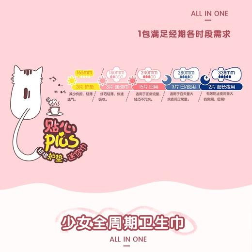 洁伶All in one 全程护理装超薄棉柔无香型卫生巾 26片 商品图1
