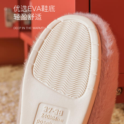 朴西棉拖鞋女家用秋冬室内保暖厚底软底防滑情侣家居棉拖鞋女毛绒 商品图2