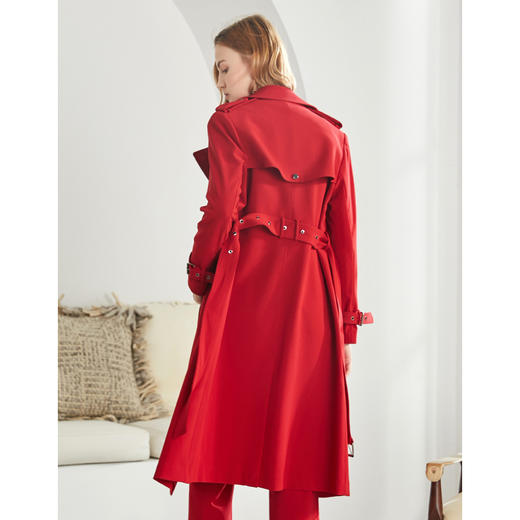 EITIE爱特爱秋季新款时尚洋气大气通勤百搭显瘦风衣外套女长6004711 商品图12