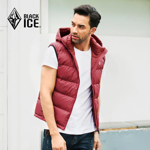 黑冰 F8135 鹅绒背心 冬季休闲保暖坎肩 户外羽绒连帽马甲 男 商品图9