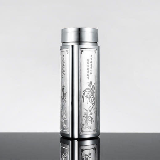 子佩集S999银【梅兰竹菊】纯银内胆杯摆件【BXYL0330096】泡茶杯208 商品图0