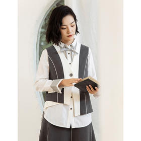 famecoco范可儿马夹背心女气质外搭无袖修身外套F205CA001