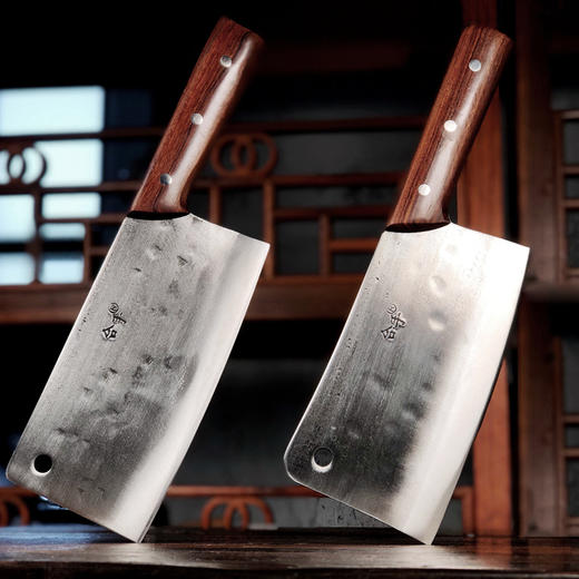 拿铁铁器 | 合手菜刀 中华家刀两件套 手工锻打S1文武双刀家用厨房切片刀砍骨刀 商品图5