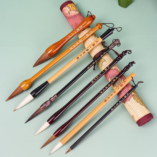 国画毛笔套装8件套初学入门 10件套进阶写意工笔画山水画工具全套大号中号白云狼毫 商品图3