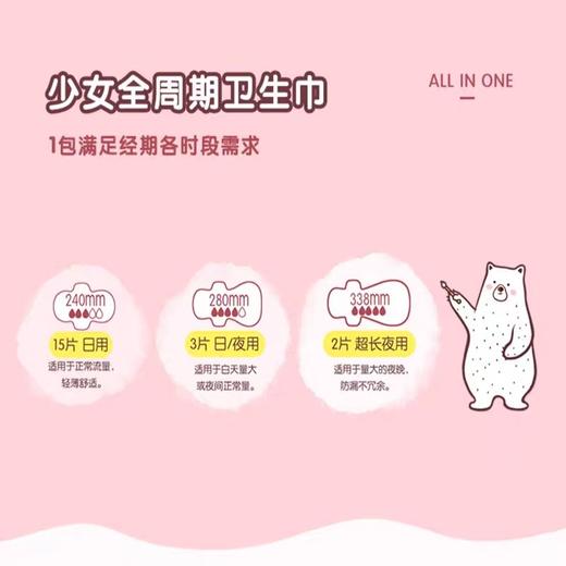 洁伶All in one 全程护理装超薄棉柔无香型卫生巾 20片 商品图1