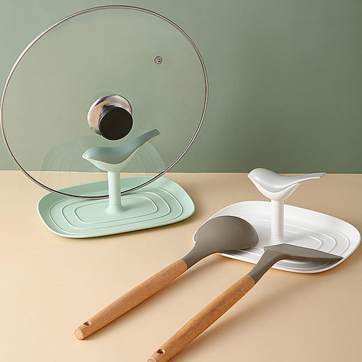 创意小鸟锅盖锅铲架厨房置物架汤勺垫筷子收纳家用多功能放铲子托 商品图3