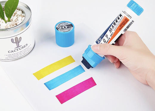 宝克30mm 20mm 10mmPOP唛克笔 海报笔 平头彩色笔美工广告笔文具用品马克笔 可加墨 商品图6