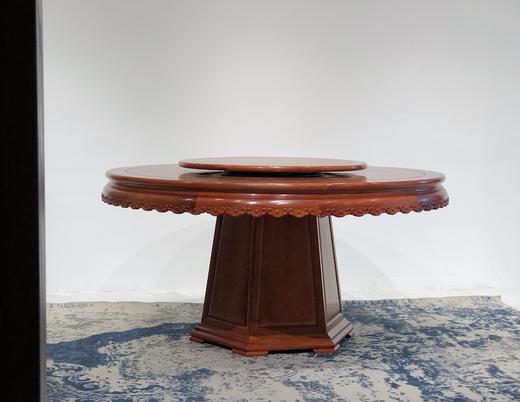 红桥红  家具严选  缅甸花梨（大果紫檀）  【158雕花牙边圆餐桌 十一件套】 商品图6