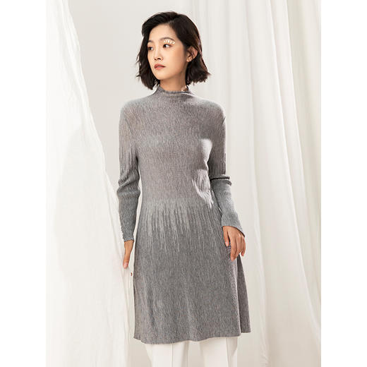 famecoco范可儿秋季女式套头毛衫纯色修身中长款F205DB005 商品图0