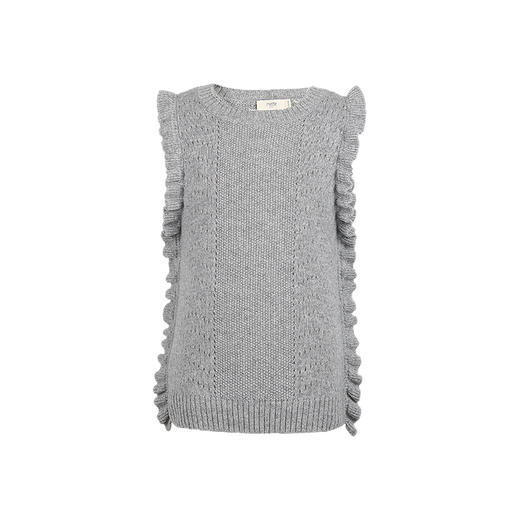 METTE羊绒世家女童中大童2020秋新品100%山羊绒背心无袖保暖毛衣 商品图10