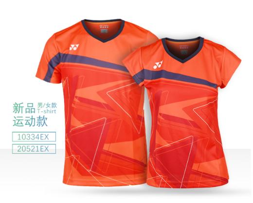 2020YONEX尤尼克斯yy羽毛球服 团队服全英赛战袍大赛款桃田日本VC面料正品 20521 686亮橙女式短袖运动T恤 商品图1