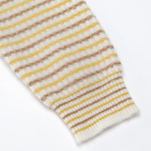 METTE羊绒世家童装女2020秋新品中大童女宝圆领条纹100%山羊绒衫 商品图5