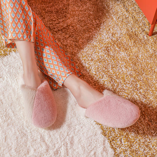 朴西棉拖鞋女家用秋冬室内保暖厚底软底防滑情侣家居棉拖鞋女毛绒 商品图0